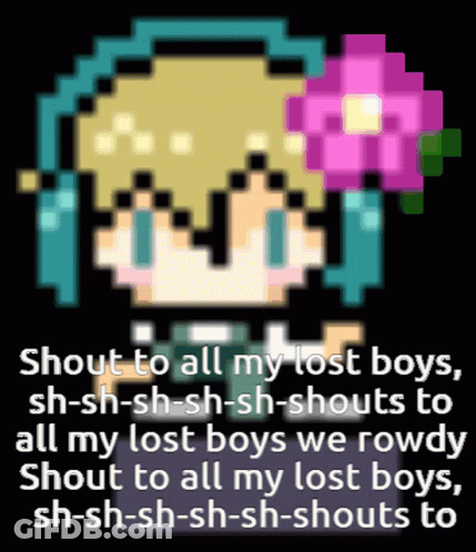 Pixel Art Girl With Flower In Hair GIF