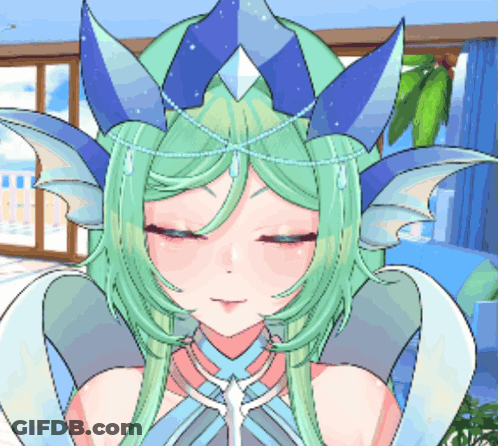 Pixel Art Girl With Green Hair GIF