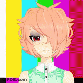 Pixel Art Girl With Pink Hair And Freckles GIF