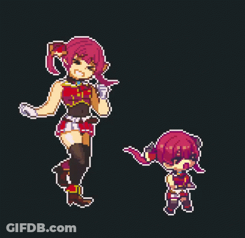 Pixel Art Girl With Red Hair GIF