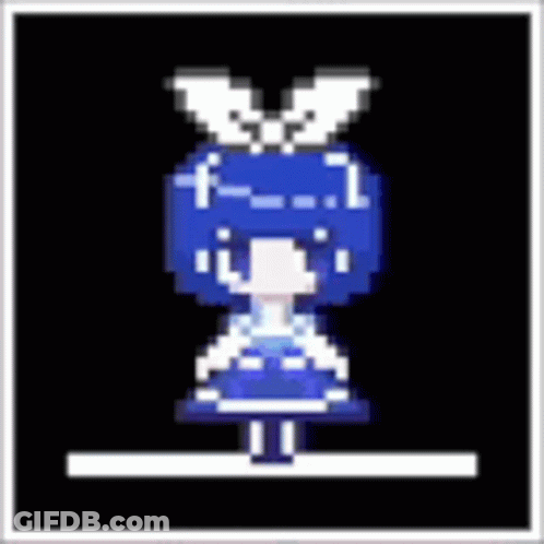 Pixel Art Girl With Wings And Bow GIF