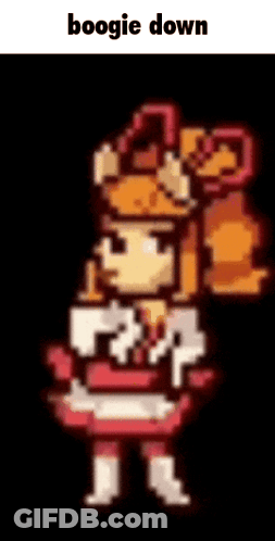 Pixel Art Girl With Words Boogie Down GIF