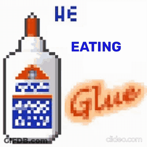 Pixel Art Glue Bottle And He Eating Glue GIF