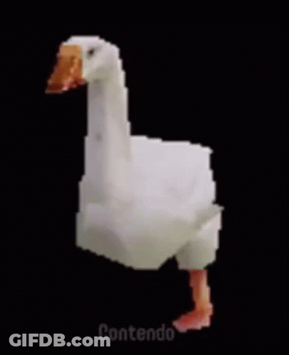 Pixel Art Goose Walking On Hind Legs GIF