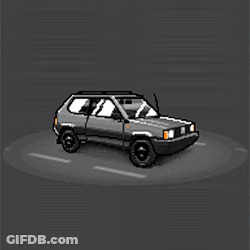 Pixel Art Gray Car GIF