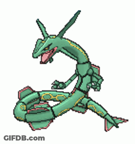 Pixel Art Green Dragon With Pink Tongue GIF