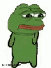 Pixel Art Green Frog With Red Mouth GIF