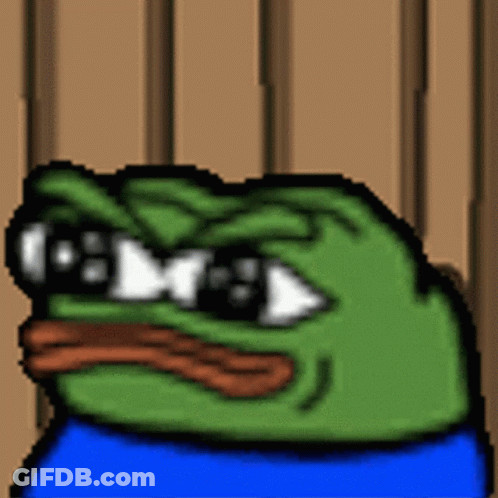 Pixel Art Green Frog With Sunglasses And Blue Shirt GIF