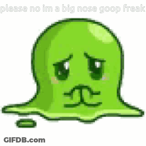 Pixel Art Green Ghost Sad Face Saying Please No Im A Big Nose Goop Freak GIF