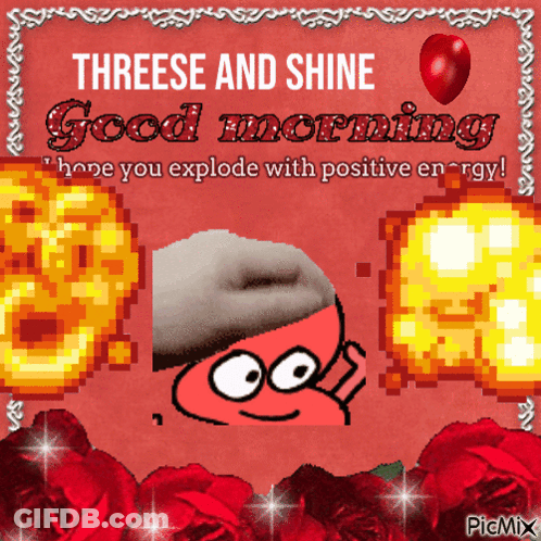 Pixel Art Greeting Card Saying Threese And Shine Good Morning GIF