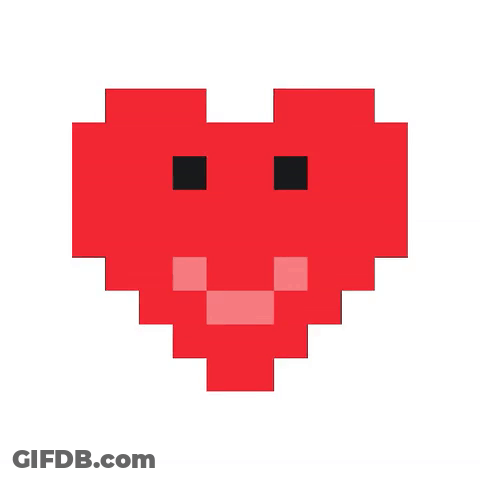 Pixel Art Heart Smiling GIF