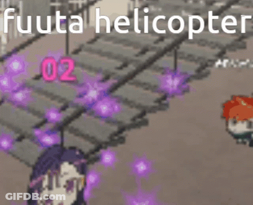Pixel Art Helicopter Number 02 GIF