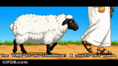 Pixel Art Jesus Walking Sheep The Lord Is My Shepherd GIF