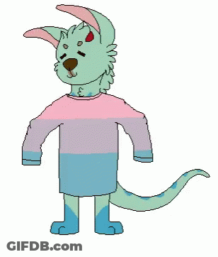 Pixel Art Kangaroo Wearing Sweater GIF