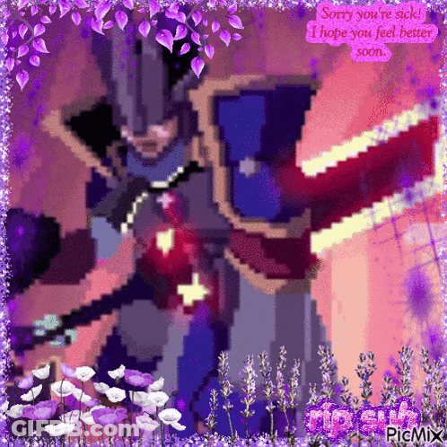 Pixel Art Knight Sorry You're Sick Hope You Feel Better GIF