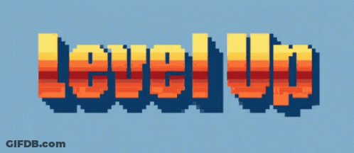 Pixel Art Level Up GIF