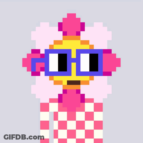 Pixel Art Lion In Glasses And Plaid Shirt GIF