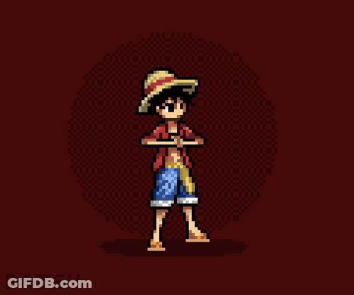 Pixel Art Luffy One Piece Batsy GIF