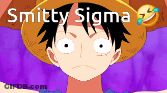 Pixel Art Luffy With Smitteny Sigma Above GIF