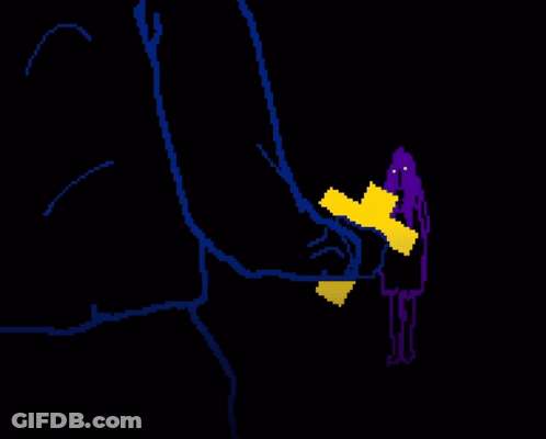 Pixel Art Man And Woman Hugging In The Dark GIF