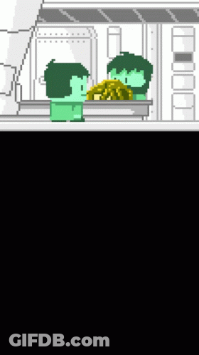 Pixel Art Man And Woman In Room GIF