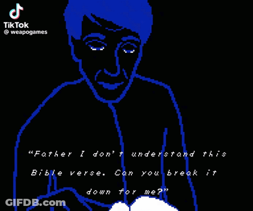 Pixel Art Man Bible Father I Don't Understand GIF