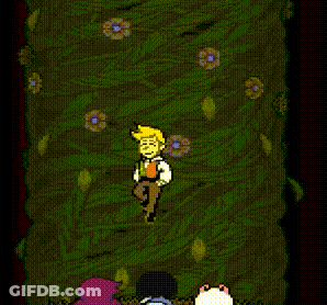 Pixel Art Man Flying Through Air GIF