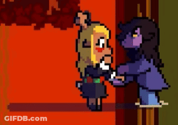 Pixel Art Man Holding Girl In Arms GIF