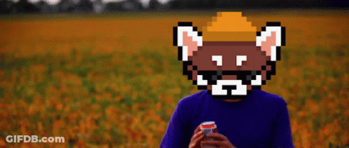 Pixel Art Man In Cowboy Hat Holding Soda GIF