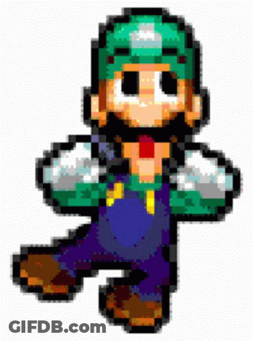 Pixel Art Man In Overalls And Green Hat GIF