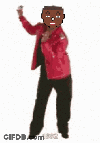 Pixel Art Man In Red Jacket And Black Pants GIF