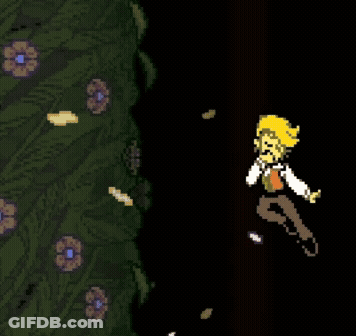 Pixel Art Man In Suit Holding Flower GIF