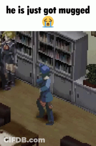 Pixel Art Man Just Got Mugged GIF