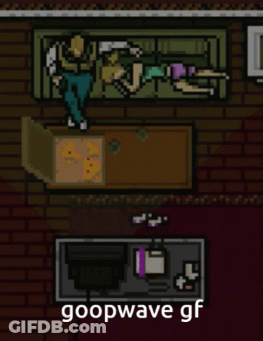 Pixel Art Man Laying On Couch Next To Woman GIF