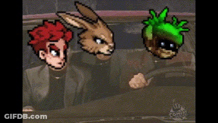 Pixel Art Man Rabbit Heart GIF