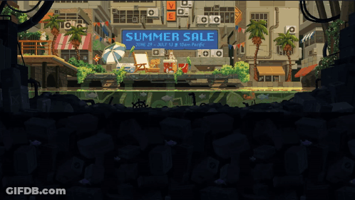 Pixel Art Man Running In Woods Weirdland Tales 50% Off GIF