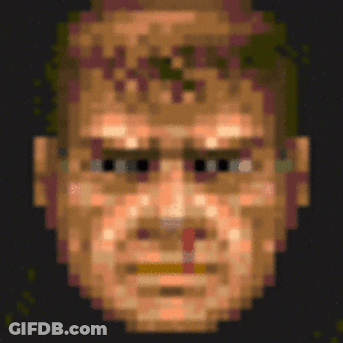 Pixel Art Man's Face GIF