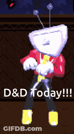 Pixel Art Man Saying D & D Today GIF
