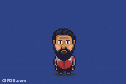 Pixel Art Man Saying On The Line GIF
