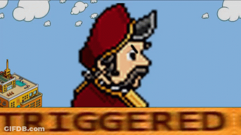 Pixel Art Man Saying Triggered GIF