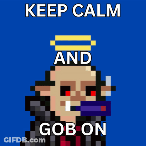 Pixel Art Man Smoking Keep Calm And Gob On GIF