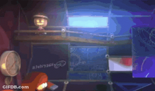 Pixel Art Man Standing On Shelf GIF