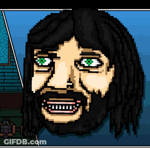 Pixel Art Man With Beard And Green Eyes GIF