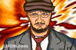 Pixel Art Man With Beard Hat And Tie GIF