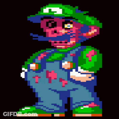 Pixel Art Man With Green Hat GIF