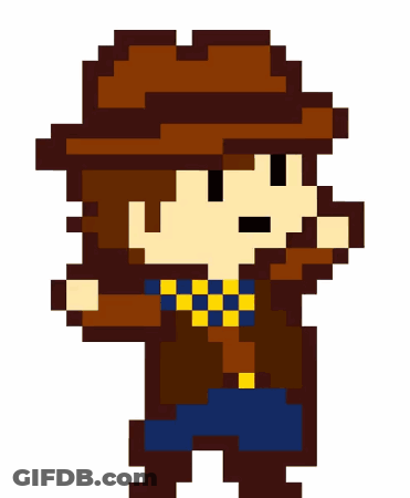 Pixel Art Man With Hat GIF