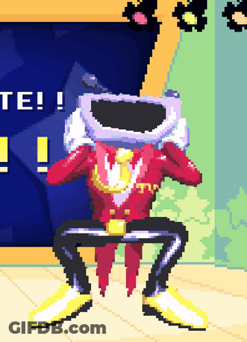 Pixel Art Man With Helmet Saying Te GIF