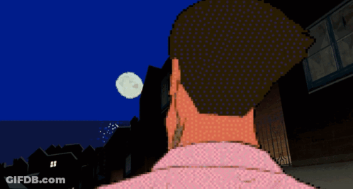 Pixel Art Man With Pink Shirt And Mustache GIF
