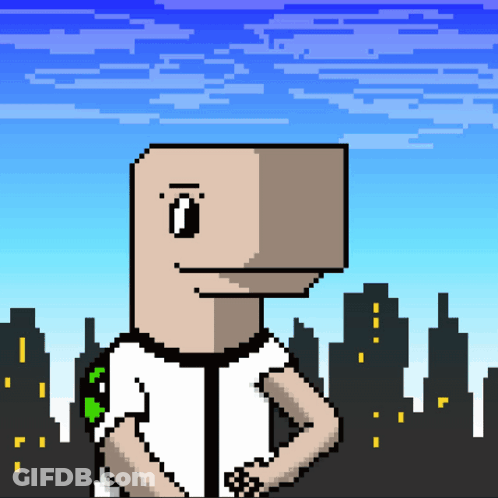 Pixel Art Man With Square Head GIF