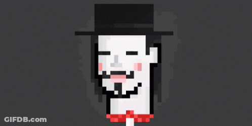 Pixel Art Man With Top Hat GIF